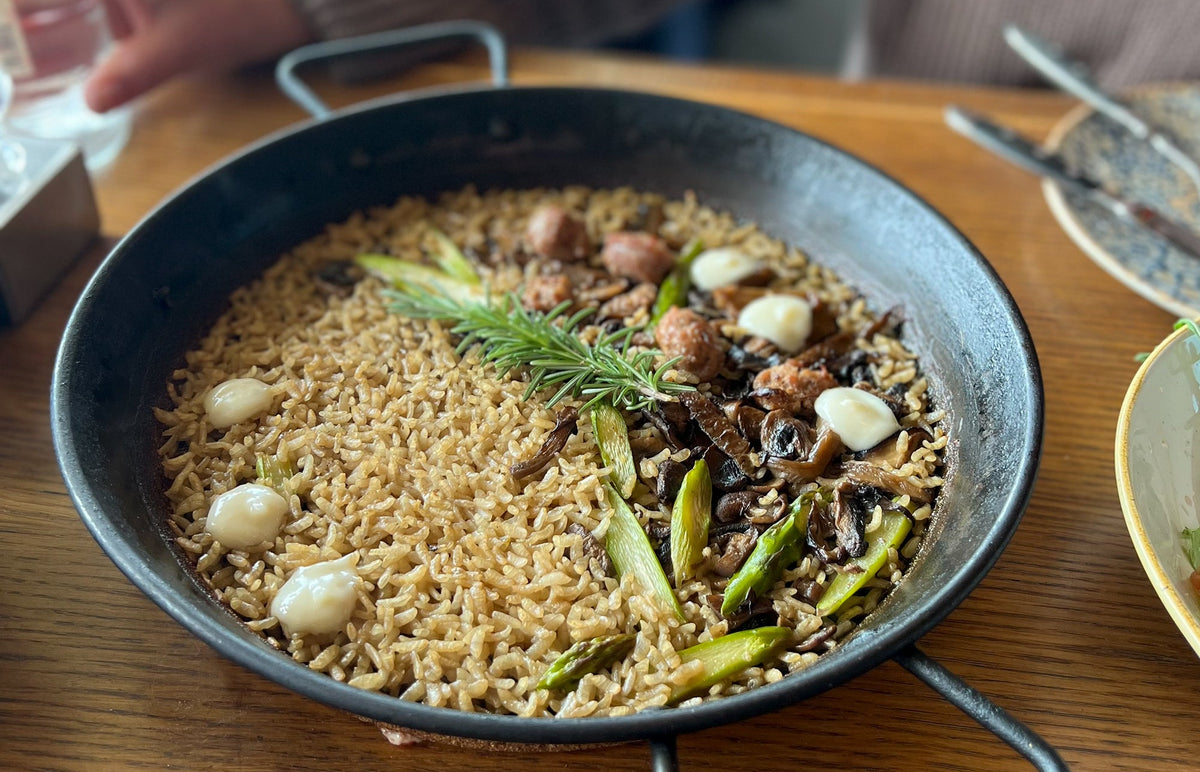 Mountain Rice in Paella Pan