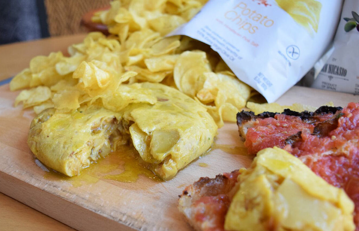 Tortilla Espanola with Potato Chips
