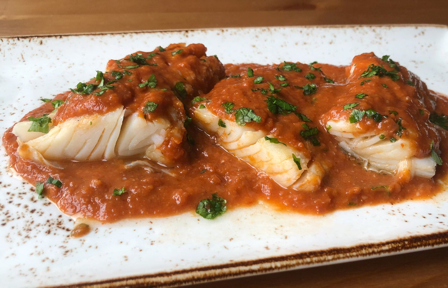 Basque Cod wih Chorizero Pepper Salsa