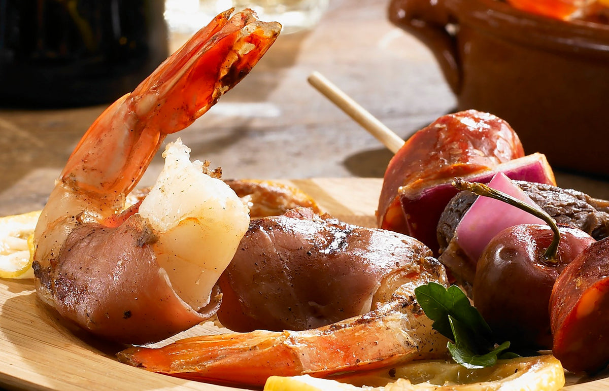 Grilled Shrimp Wrapped with Jamon Serrano