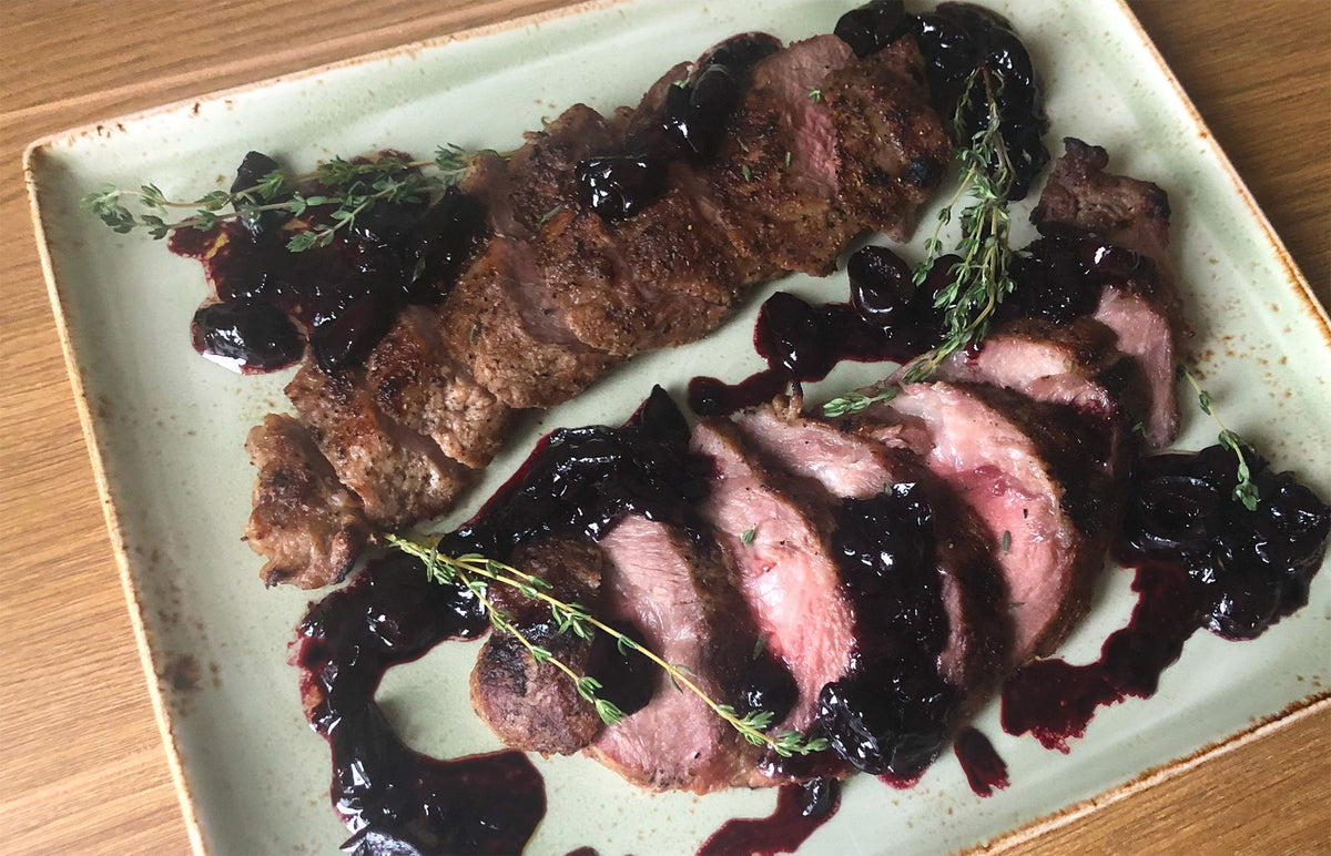 Iberico Loin with Cherry Salsa