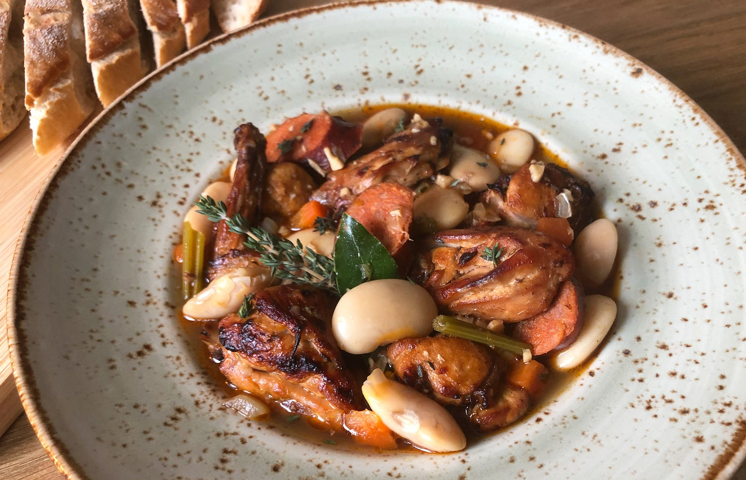 Rabbit with Judion Beans and Chorizo