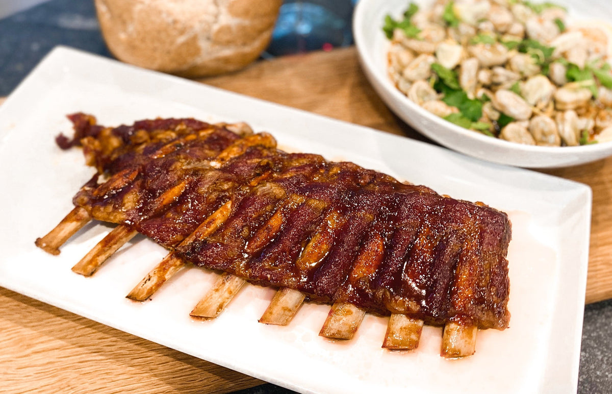 Slow Smoked Texas Iberico baby Back Ribs