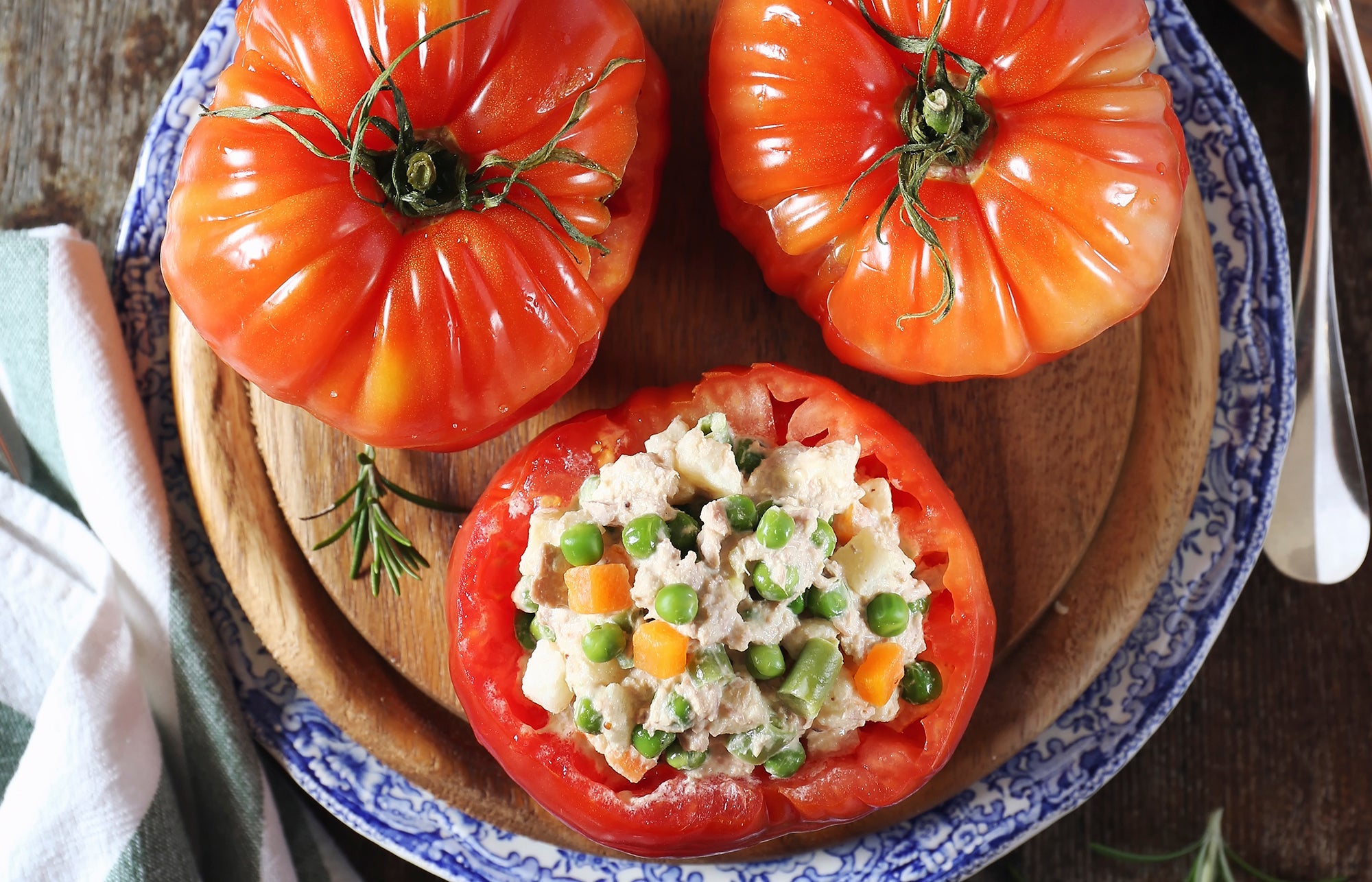 Tomatoes Stuffed with Potato Salad