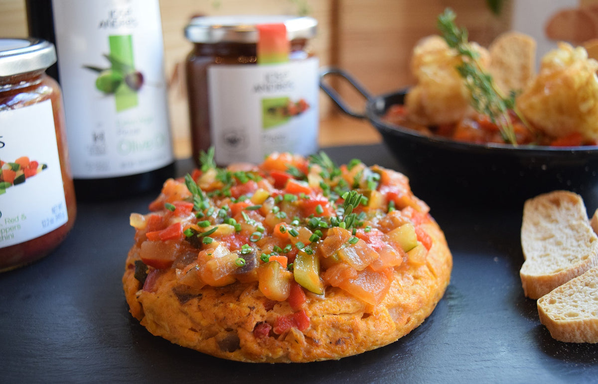 Tortilla Espanola with Pisto Vegetable Medley
