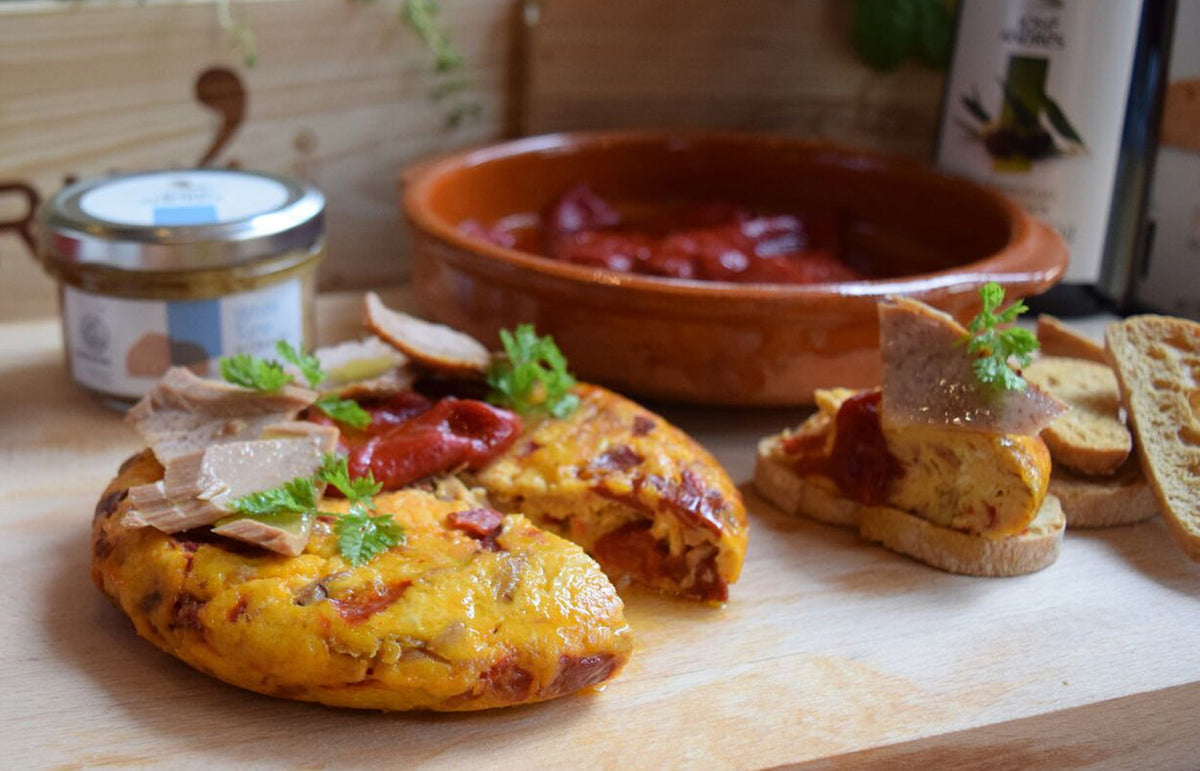Tortilla Espanola with Tuna and Roasted Peppers