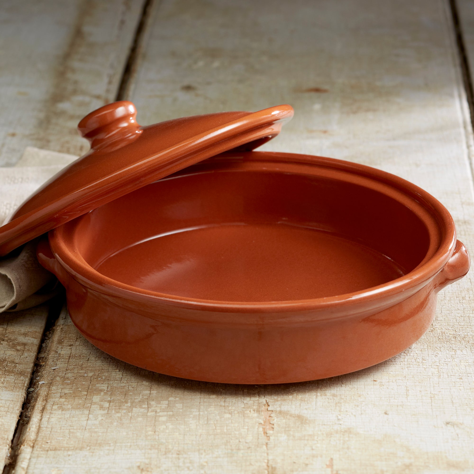 Lidded Terra Cotta Cazuela Casserole