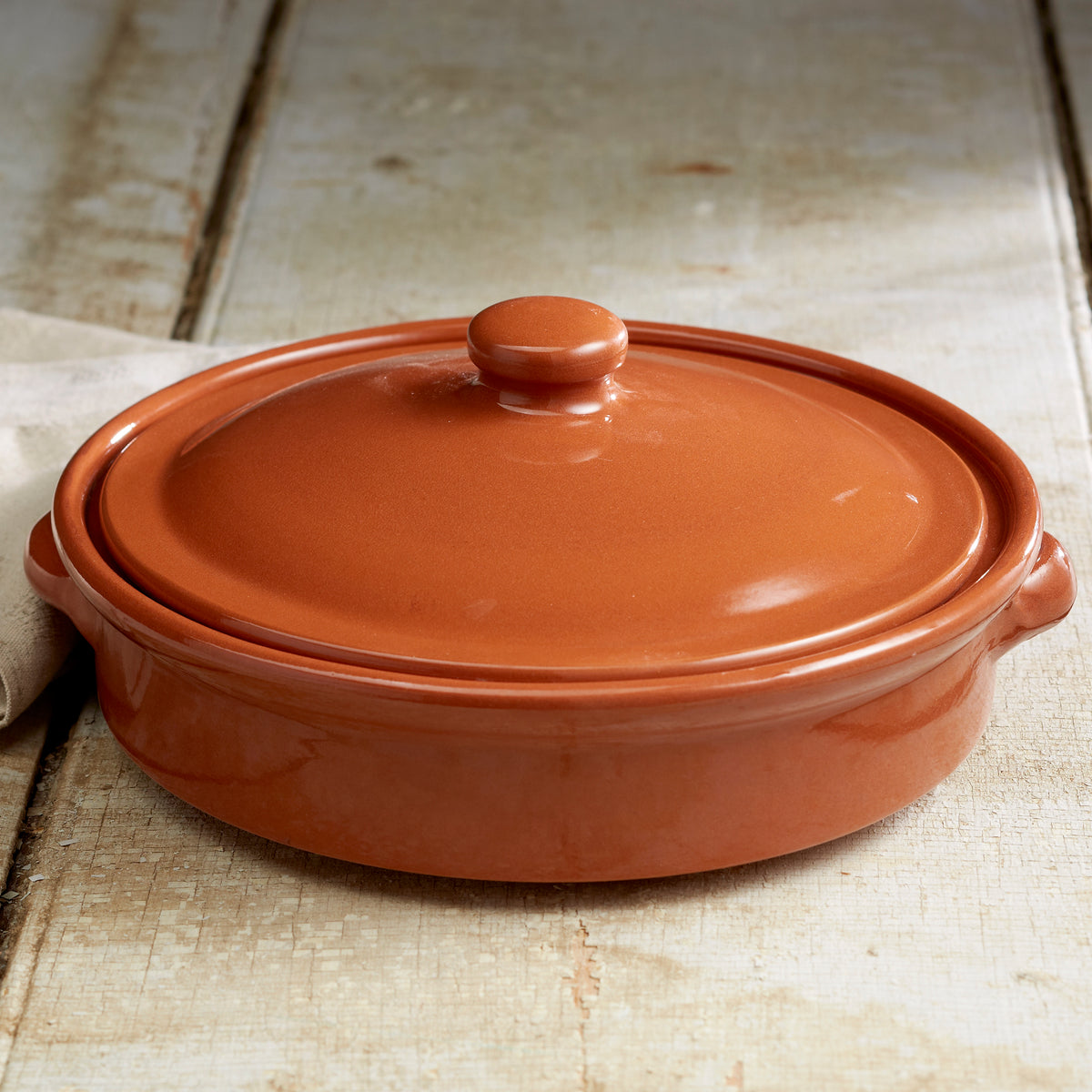 Lidded Terra Cotta Cazuela Casserole