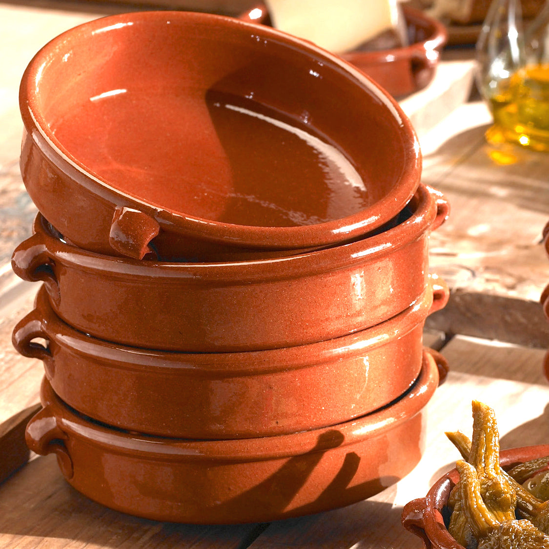 Terra Cotta Cazuelas - 8 Inches (4 Dishes)