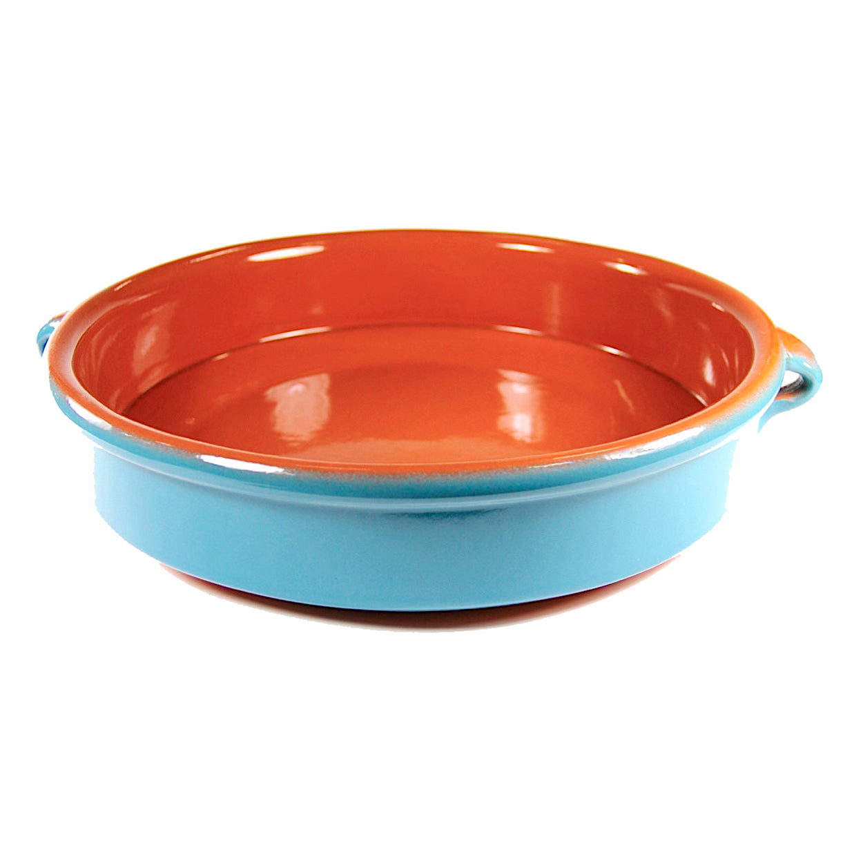 Mediterranean Blue Terra Cotta Cazuela - 12.8 Inches