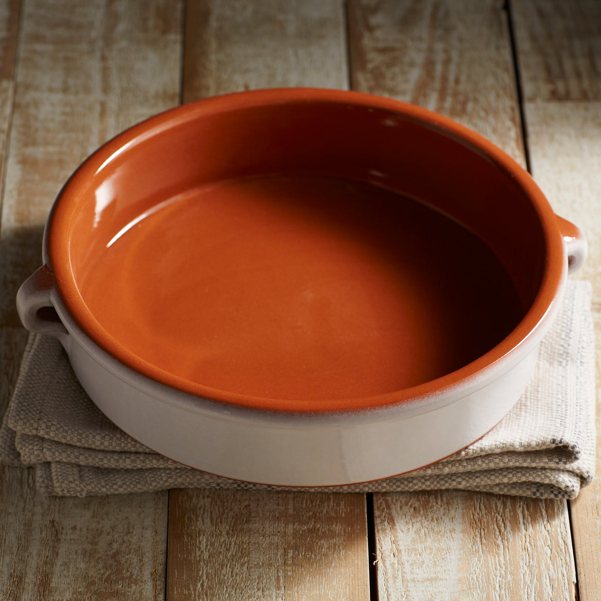 Cloud White Terra Cotta Cazuela - 9.5 Inches