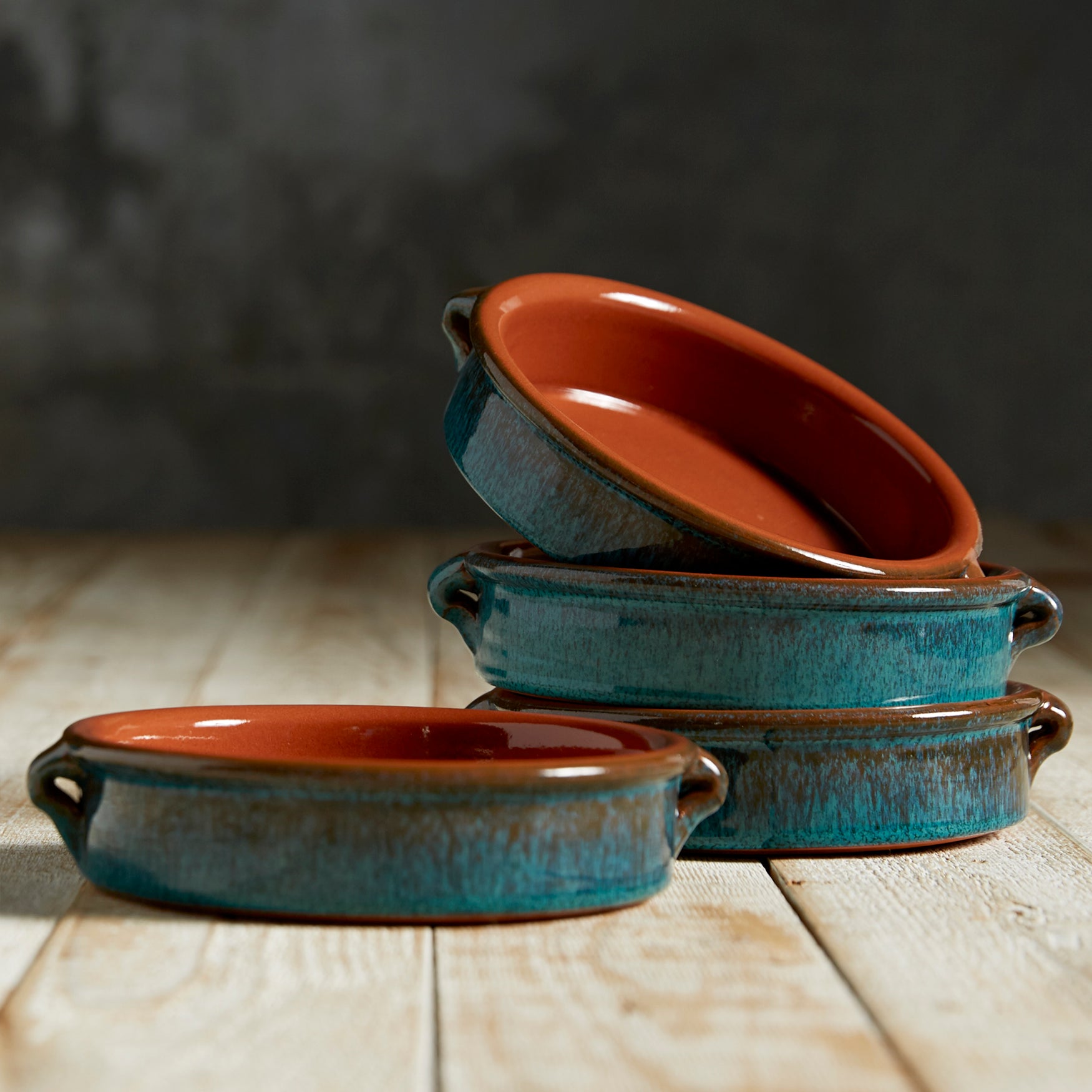 Emerald Green Terra Cotta Cazuelas – 6 Inches (4 Dishes)