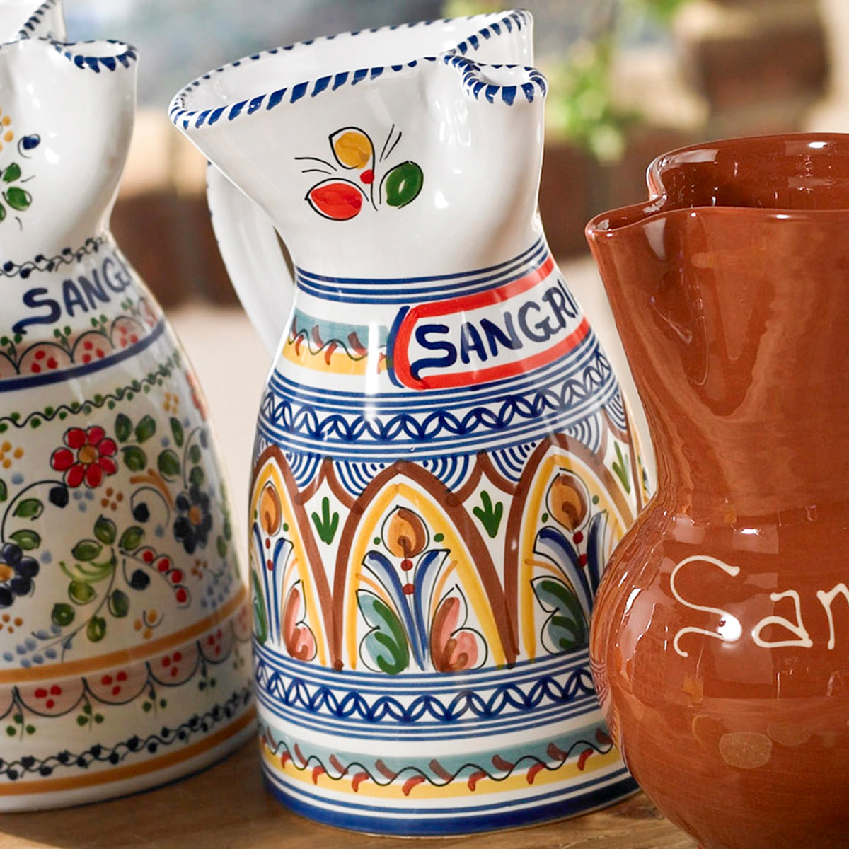Hand-Painted Ceramic Sangría Pitcher