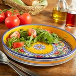 Blue and Yellow Ceramic Salad Platter