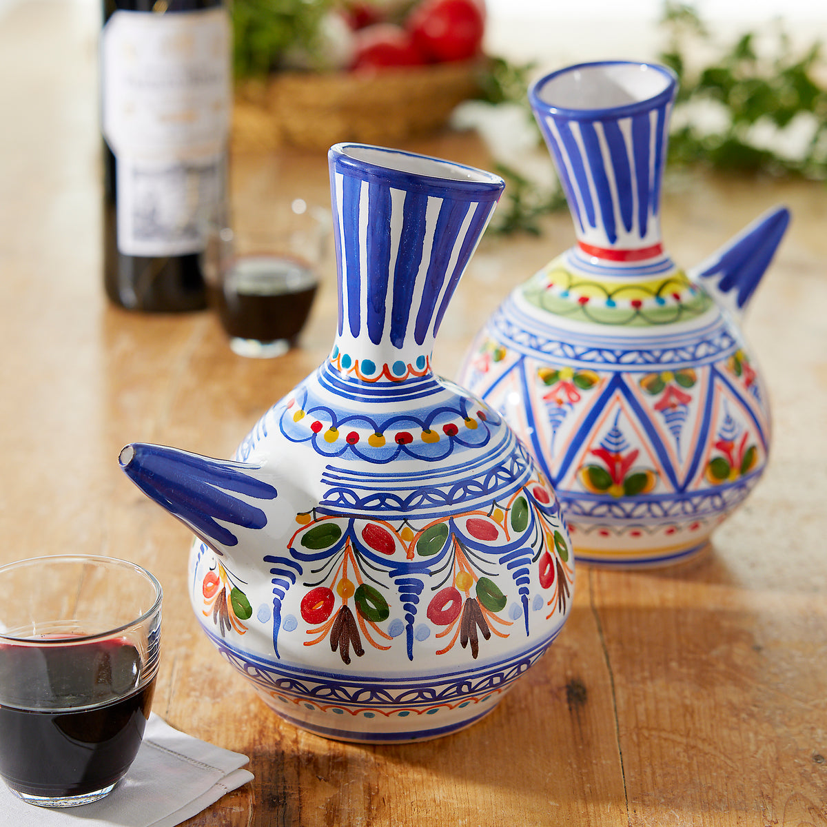 Ceramic Porrón Wine Pitcher