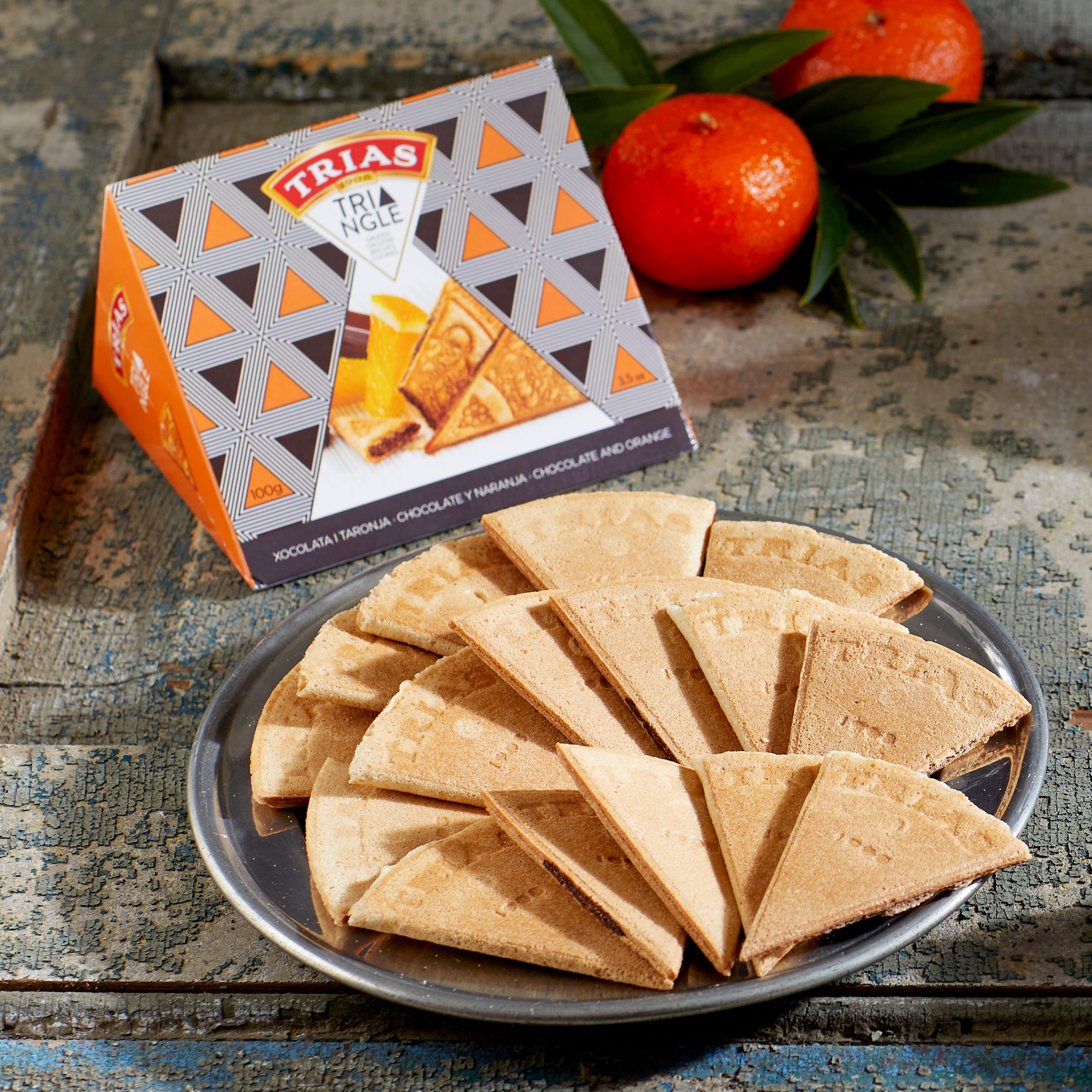 Triangle Cookies Stuffed with Orange Dark Chocolate