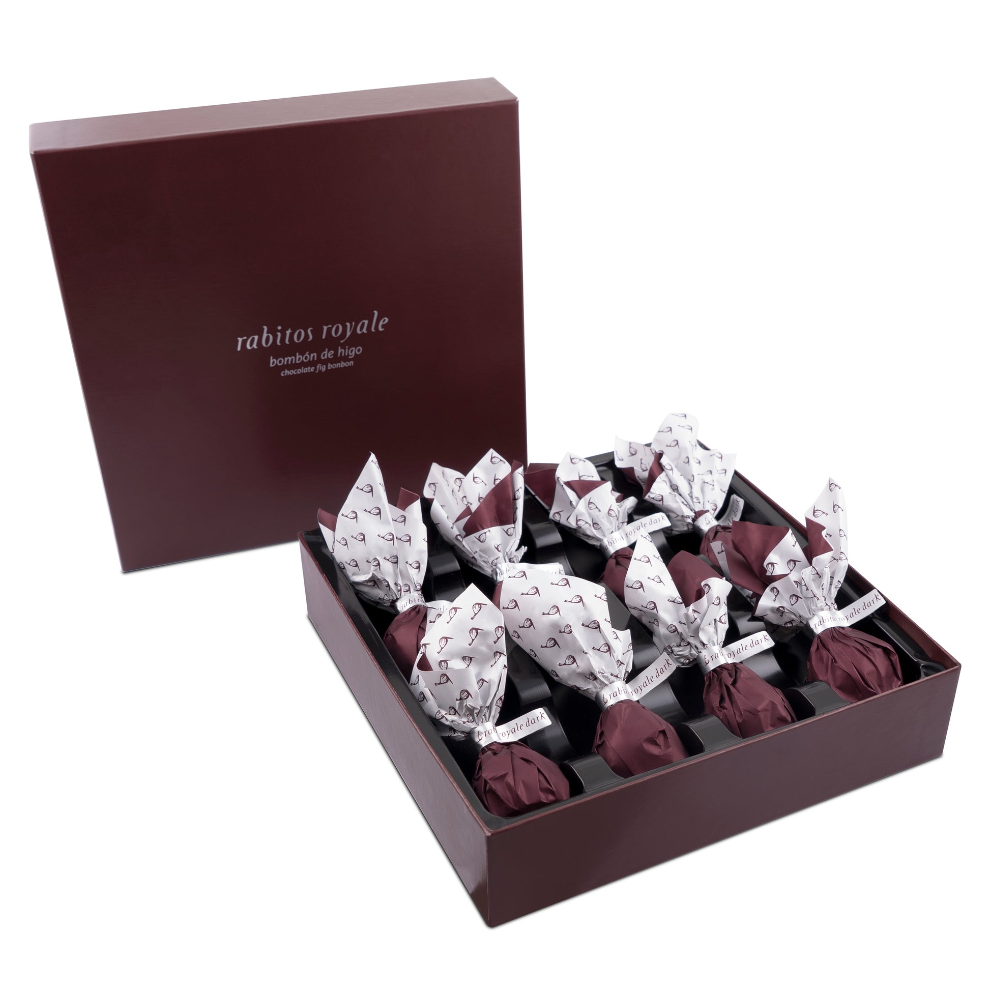 Rabitos Royale Gourmet Dark Chocolate Stuffed Fig Bonbons (8 Pieces)