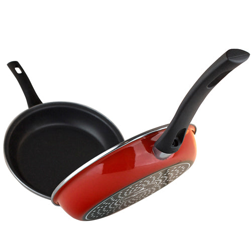 2-Piece Red Tortilla Española Pan, Non-stick
