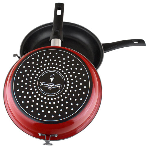 2-Piece Red Tortilla Española Pan, Non-stick