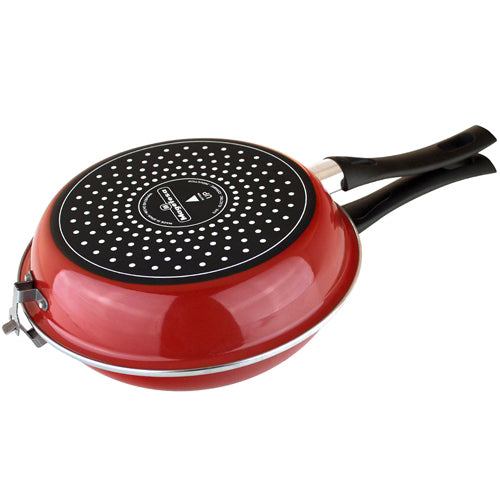 2-Piece Red Tortilla Española Pan, Non-stick