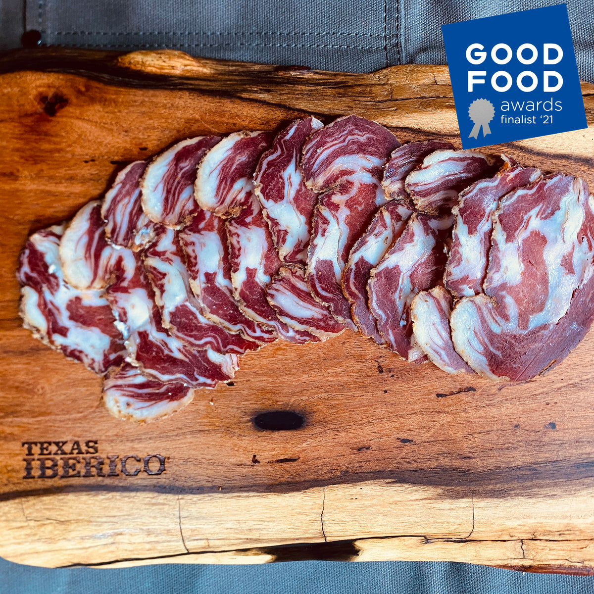 Sliced Chile Pequin & Honey Cured Coppa by Texas Iberico®