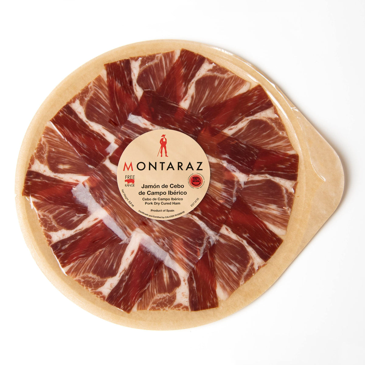 Hand-Cut Ibérico Ham by Montaraz, Pasture Raised - 2.5 oz