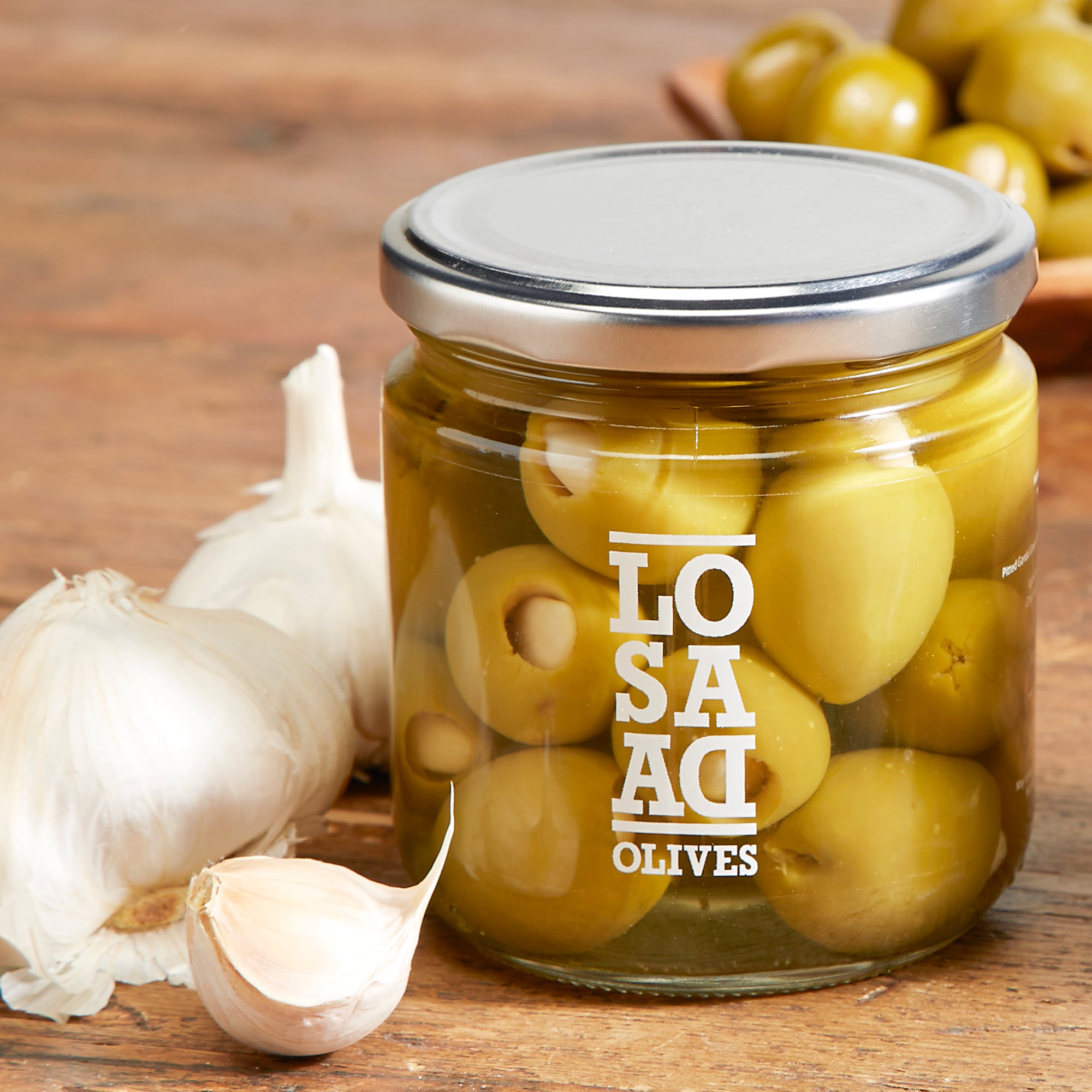 Gordal Olives Stuffed with Sweet Garlic by Losada