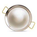 13 Inch Stainless Steel Paella Pan with Gold Handles - Serves 4