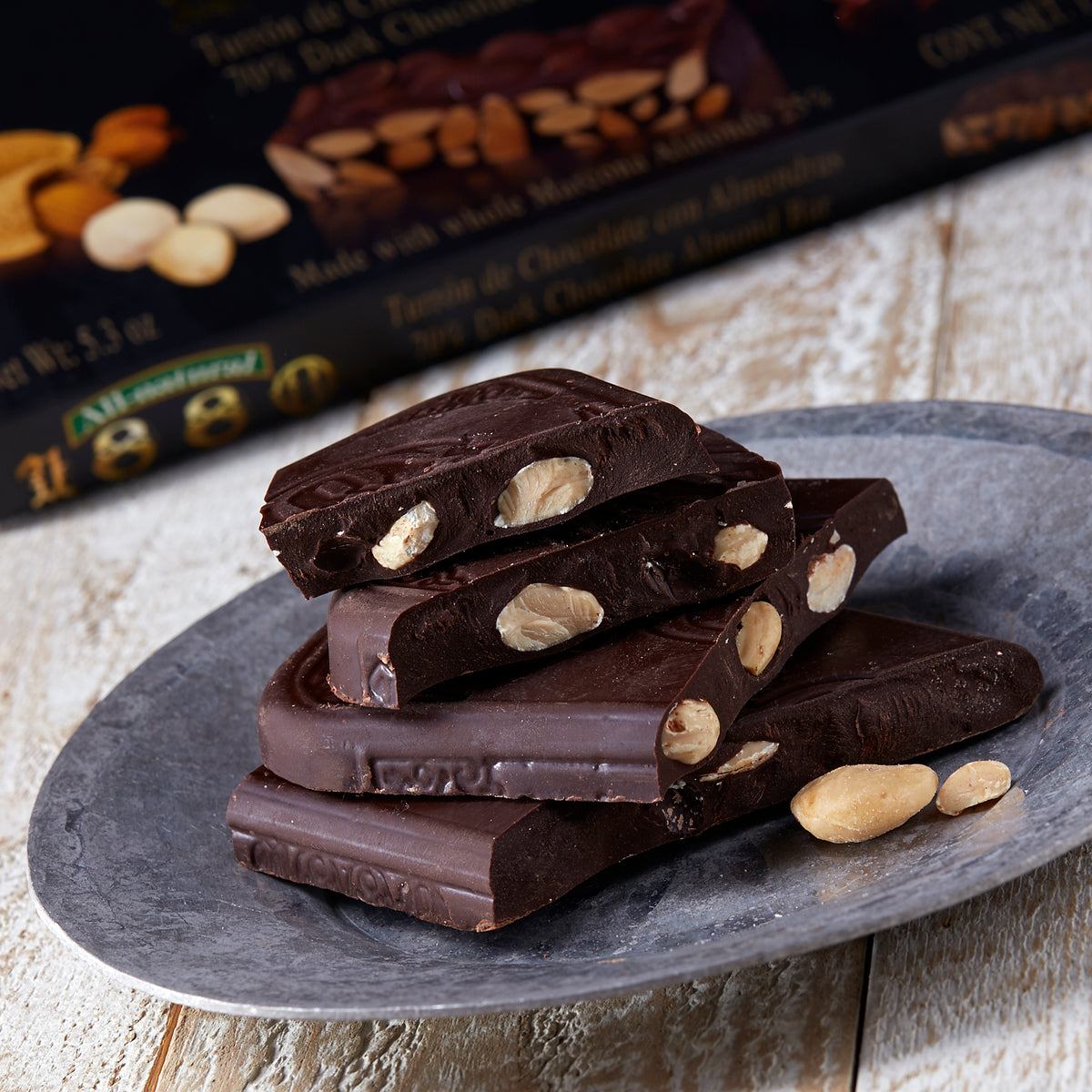 Dark Chocolate Turrón with Almonds by 1880 - 5.3 Ounces
