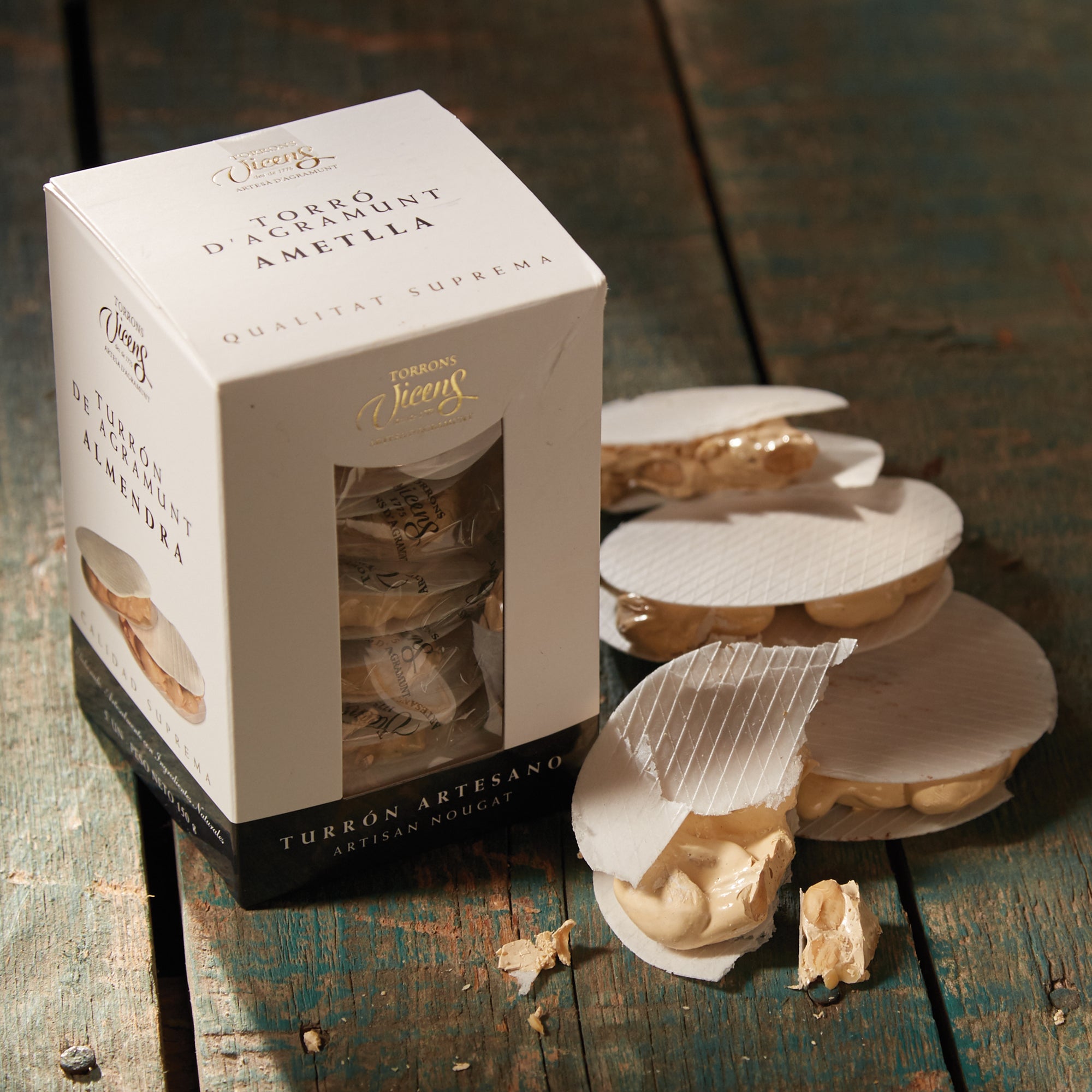 Classic Almond Brittle Turrón Rounds by Vicens