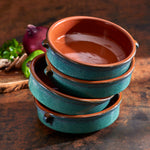 Emerald Green Terra Cotta Cazuelas - 8 Inches (4 Dishes)