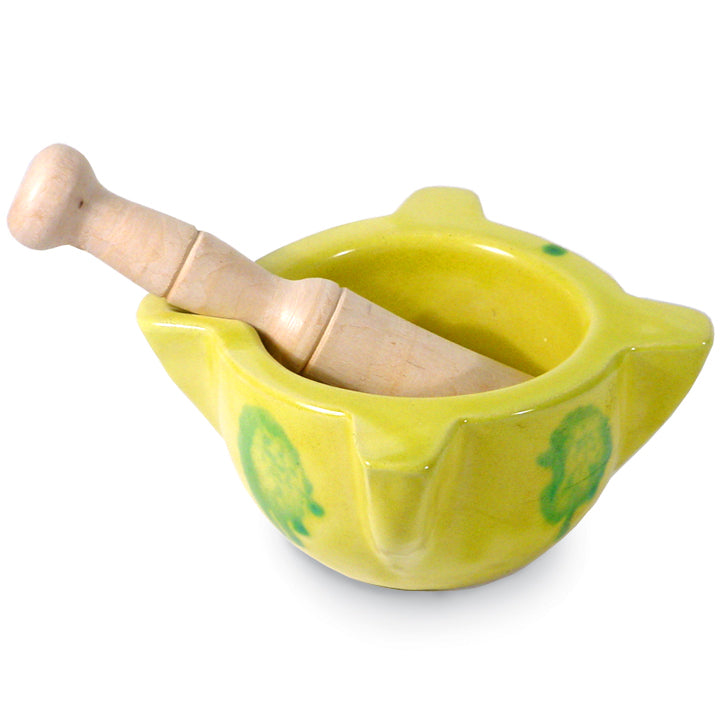Classic Yellow Mortar and Pestle