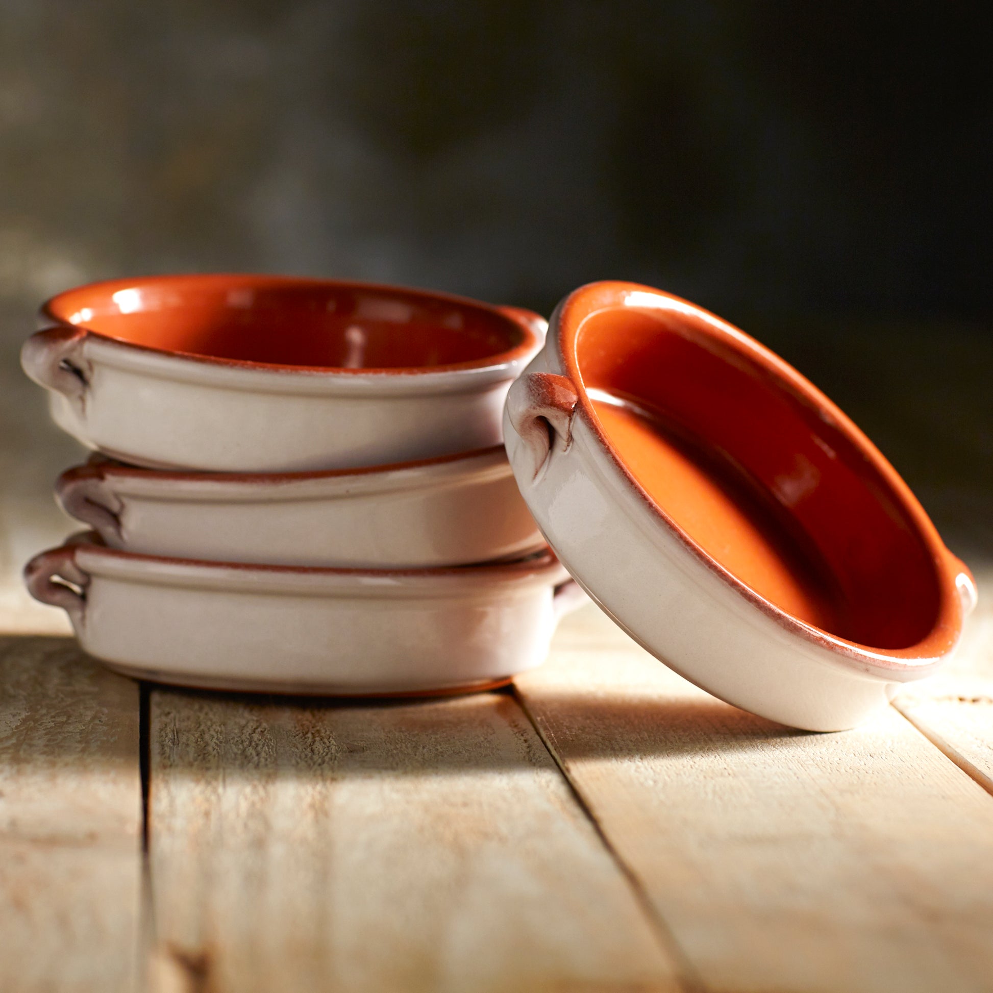 Cloud White Terra Cotta Cazuelas - 4.5 Inches (4 Dishes)