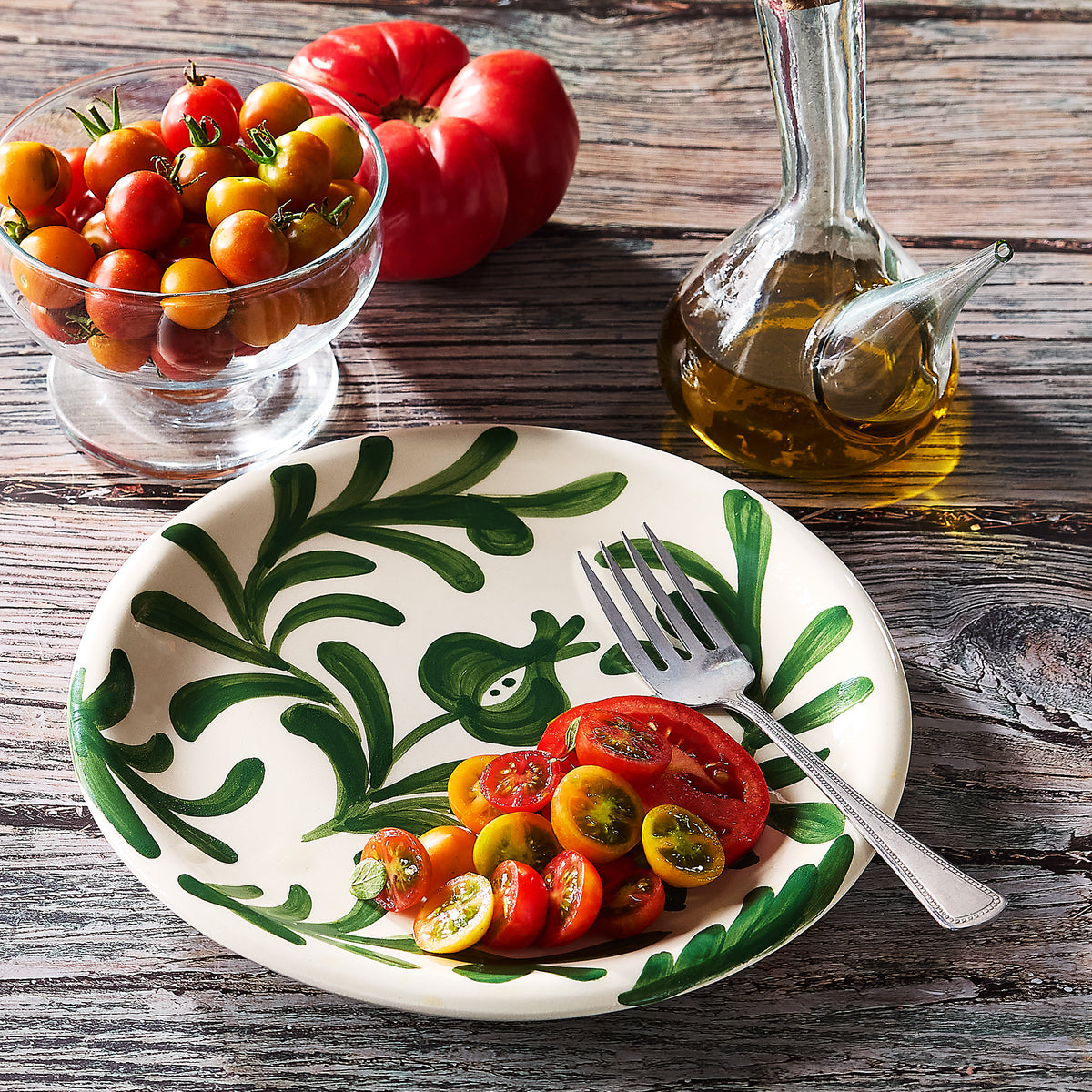 Small Ceramic Tapas Plate with Granadina Design - 8 Inches