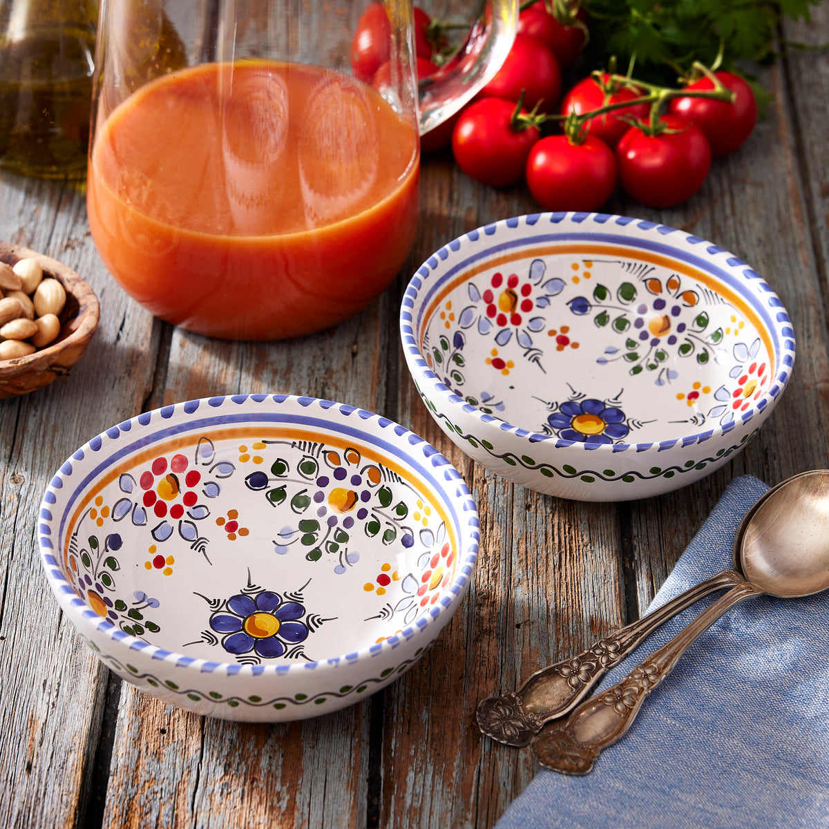 Ceramic Bowl,  'Flor' Design – 7 Inches