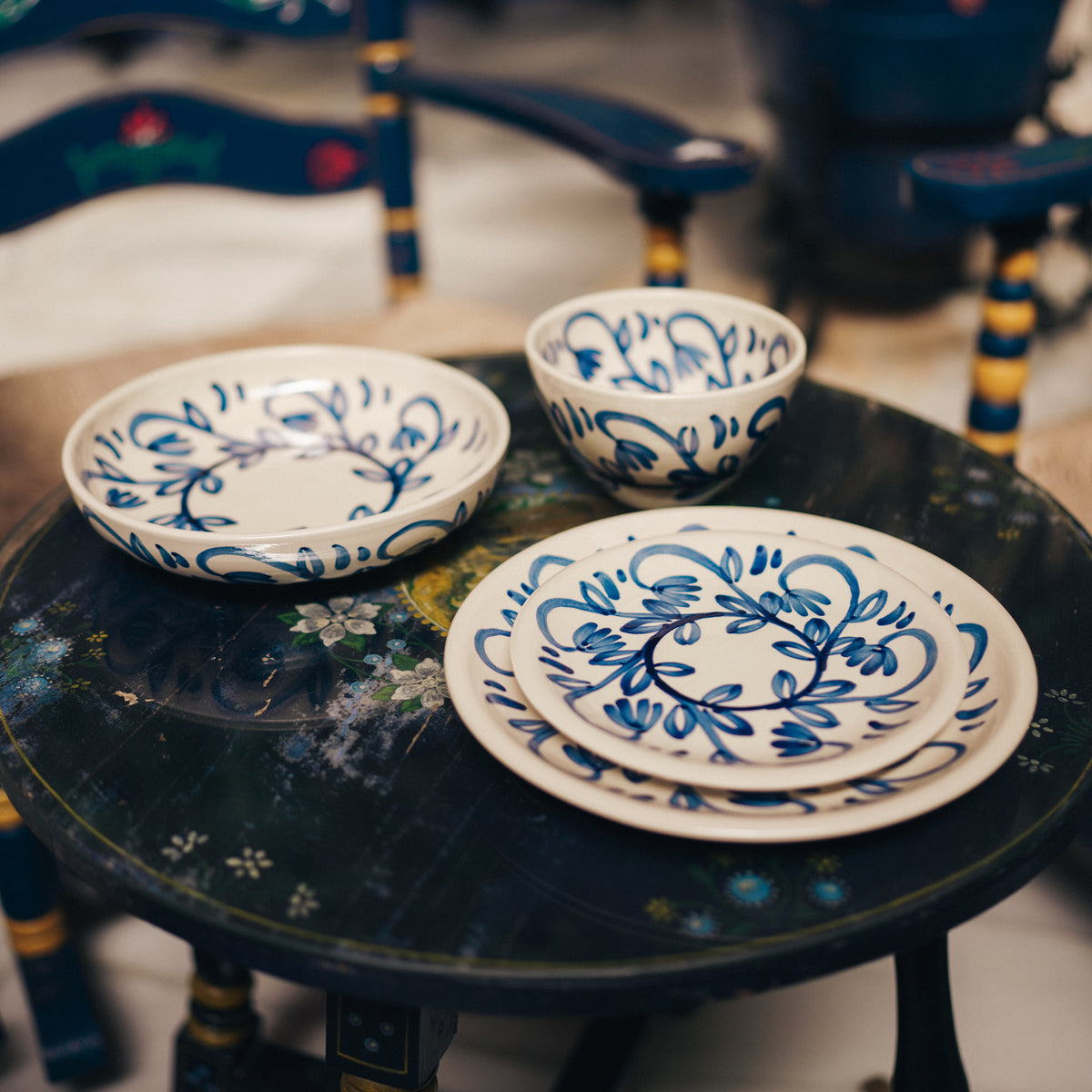 Large Ceramic Bowl with Córdoba Design - 11 Inches