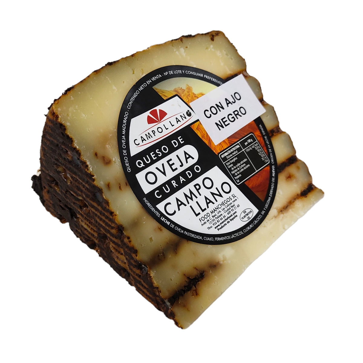 Black Garlic Cheese from La Mancha by Campollano - 13 Ounces