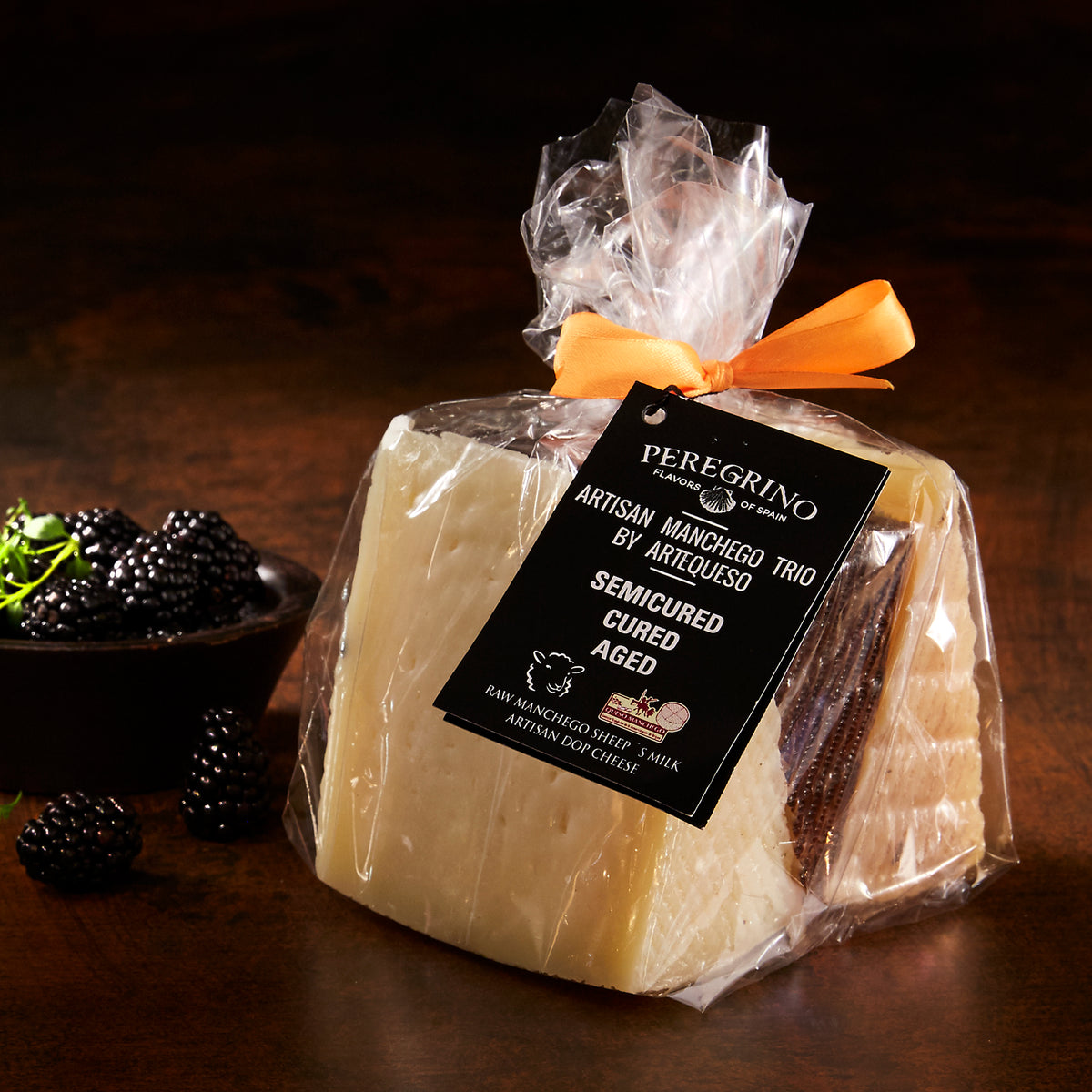 Artisan Manchego Cheese Flight by Peregrino - 3 Wedges, Gift Wrapped