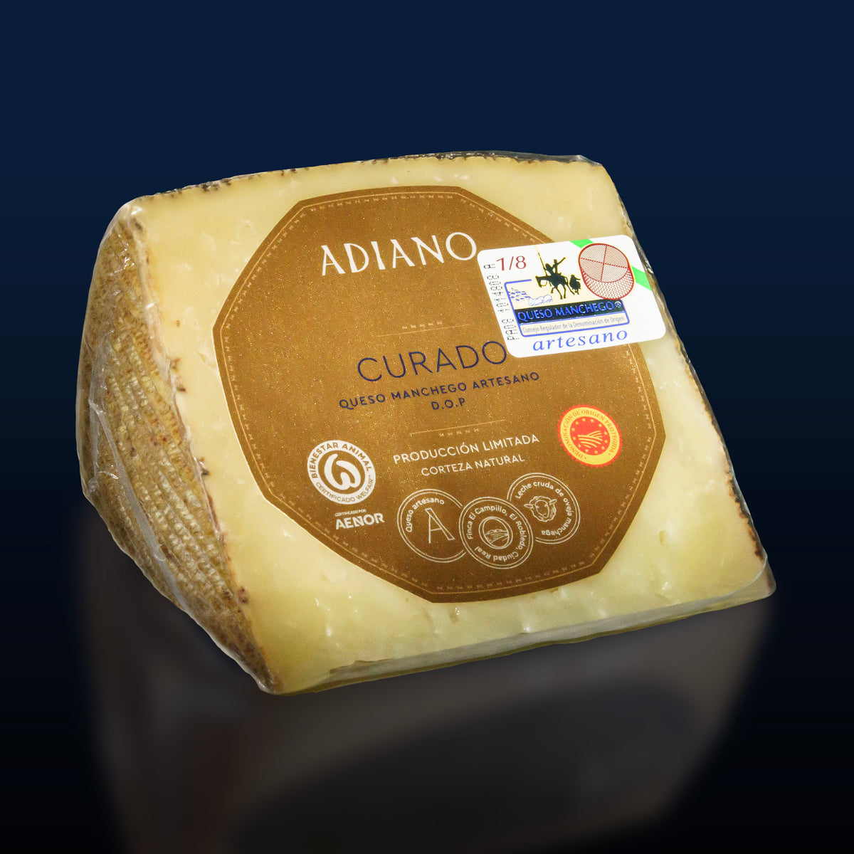 Sharp (Curado) Manchego Cheese by Adiano - 8.8 Ounces