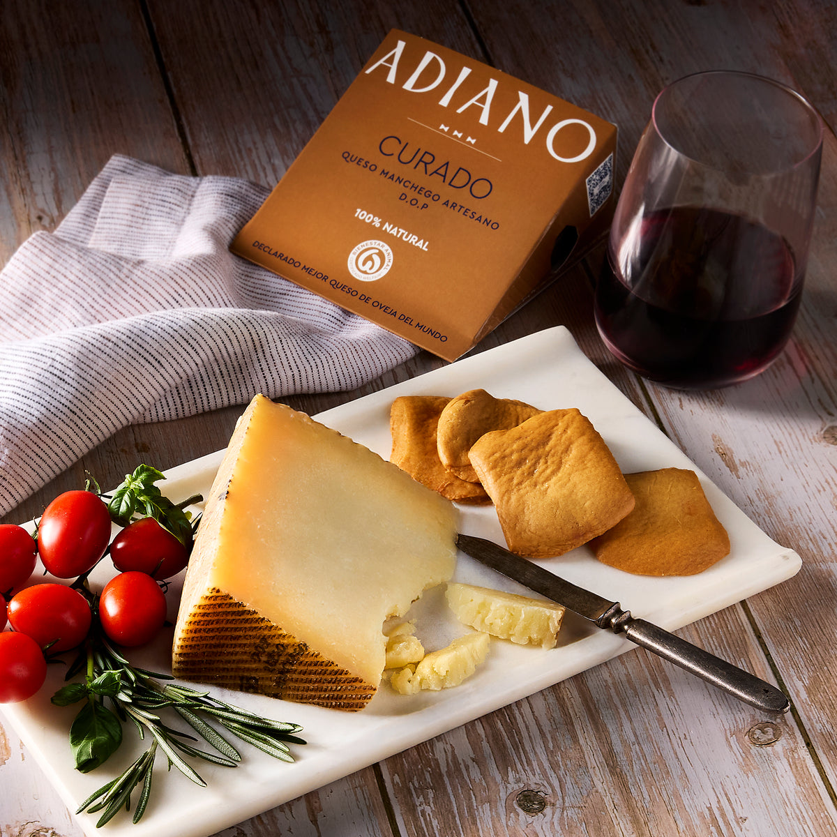 Sharp (Curado) Manchego Cheese by Adiano - 8.8 Ounces