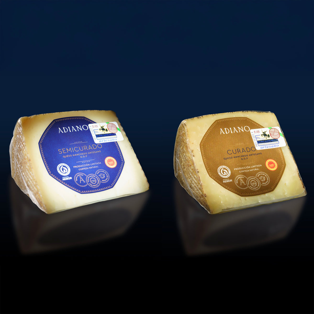 Gift Box of Two Artisan Manchego Cheeses by Adiano