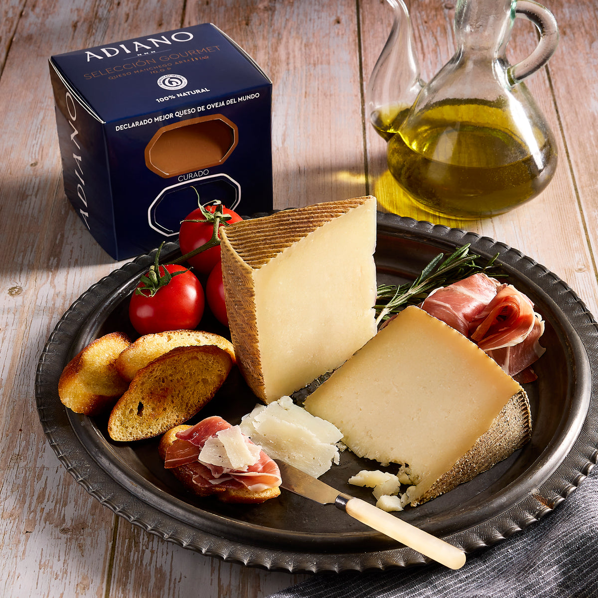 Gift Box of Two Artisan Manchego Cheeses by Adiano
