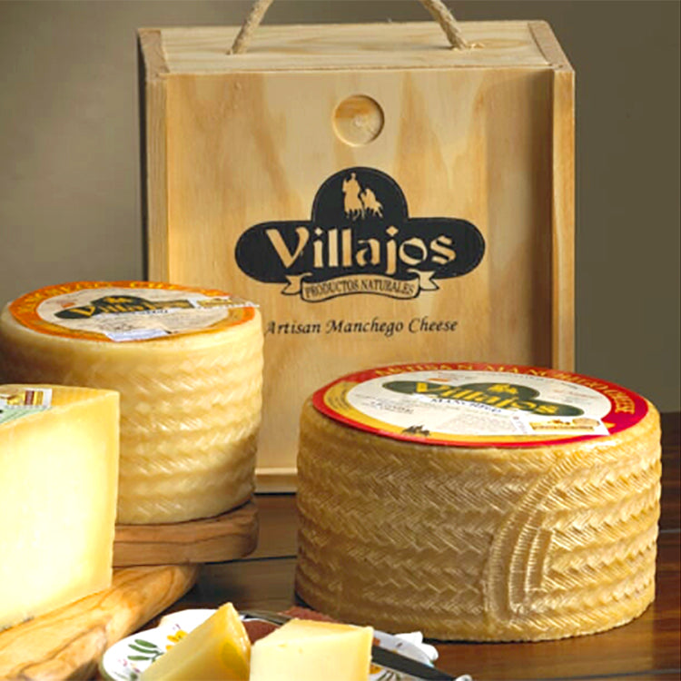 Villajos Artisan Manchego Cheese in Wooden Box - 4 Pounds