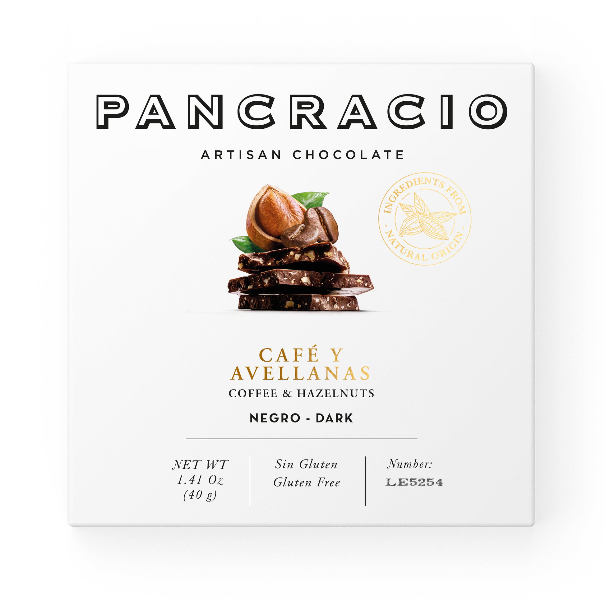 Dark Chocolate Bar with Hazelnuts and Arabica Coffee by Pancracio