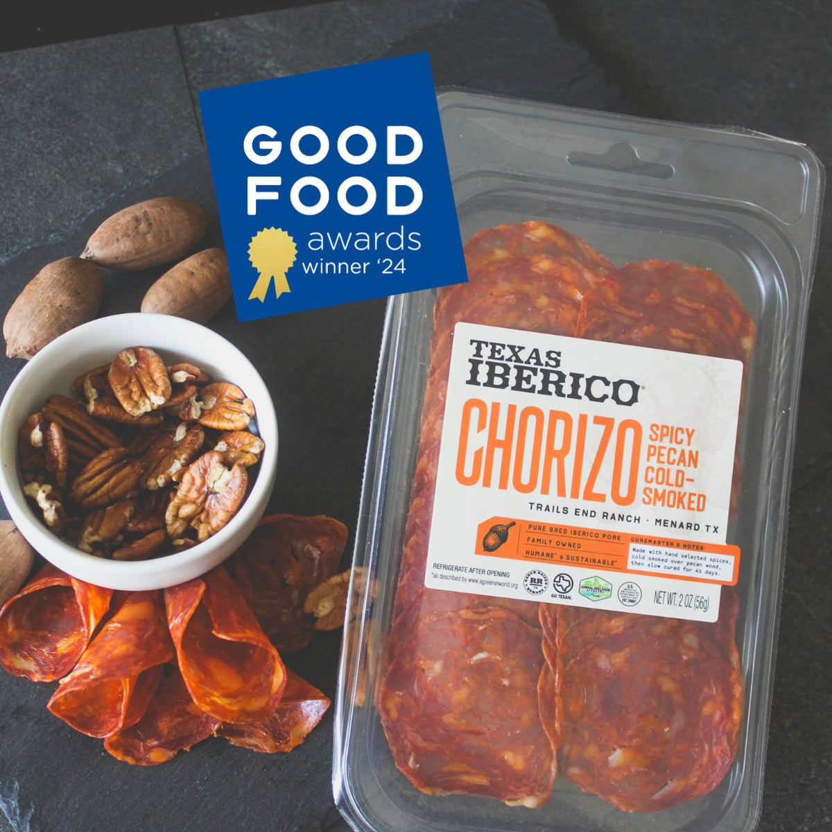 Sliced Spicy Pecan-Smoked Chorizo by Texas Iberico®