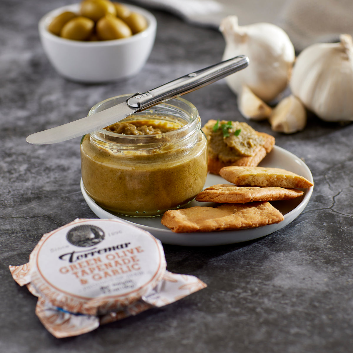 Green Olive Tapenade with Capers and Garlic by Torremar