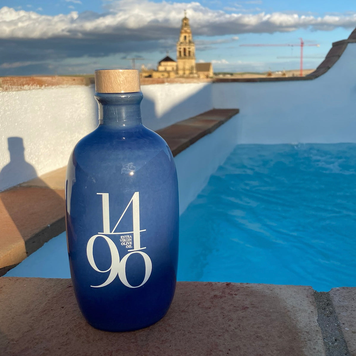 Blue Jewel Bottle of Extra Virgin Olive Oil by 1490