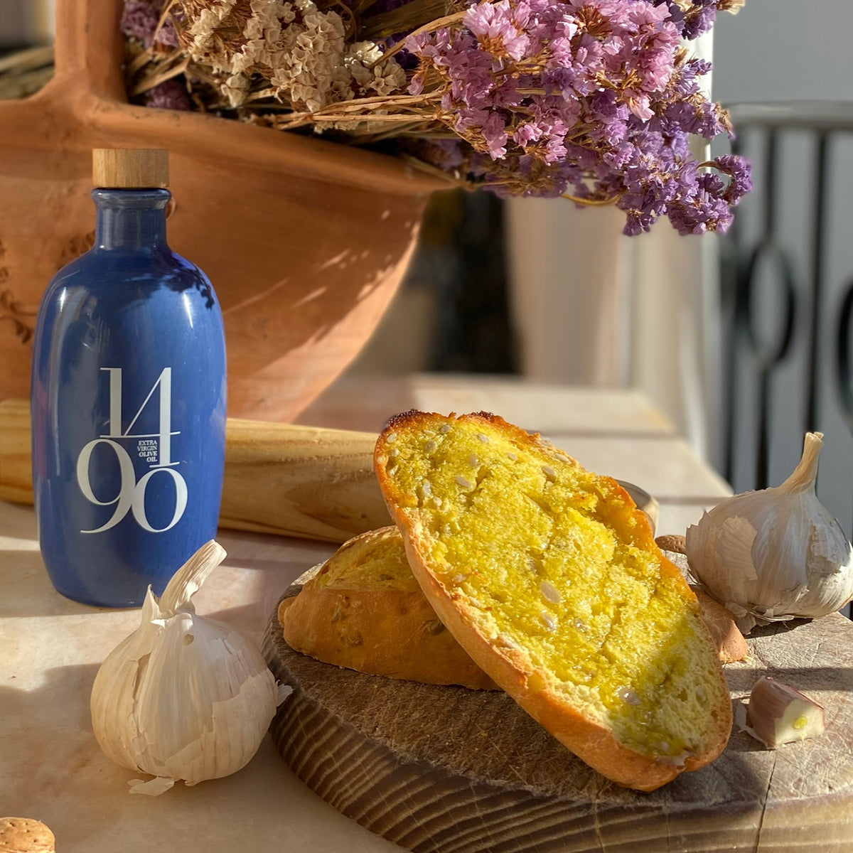 Blue Jewel Bottle of Extra Virgin Olive Oil by 1490