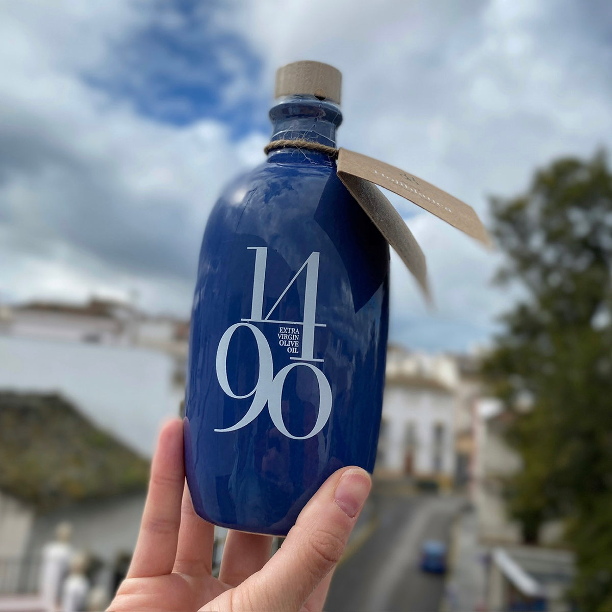 Blue Jewel Bottle of Extra Virgin Olive Oil by 1490