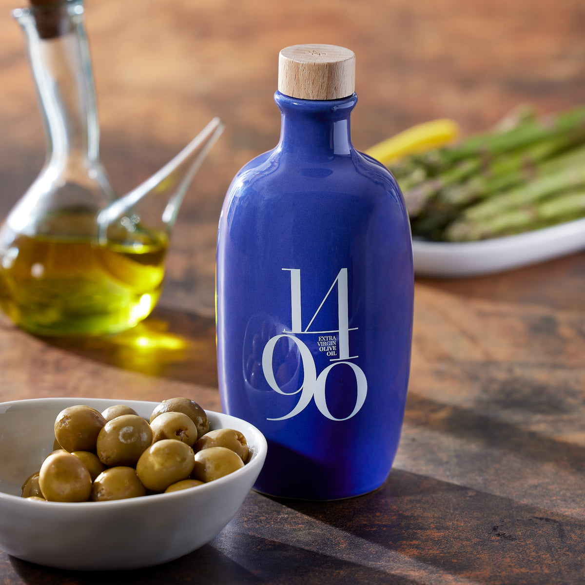 Blue Jewel Bottle of Extra Virgin Olive Oil by 1490
